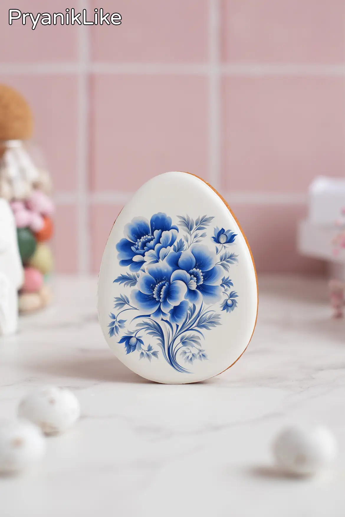 Пряник Пасхальное яйцо (гжель и геометрия)